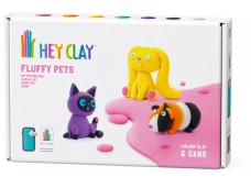 HeyClay Fluffy Pets, Bunny, Siamese Cat, Cavia (6 potjes)